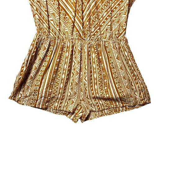 Kori America Womens Tribal Print Short-Sleeve Romper V-Neck Medium Cotton Blend - Picture 8 of 10